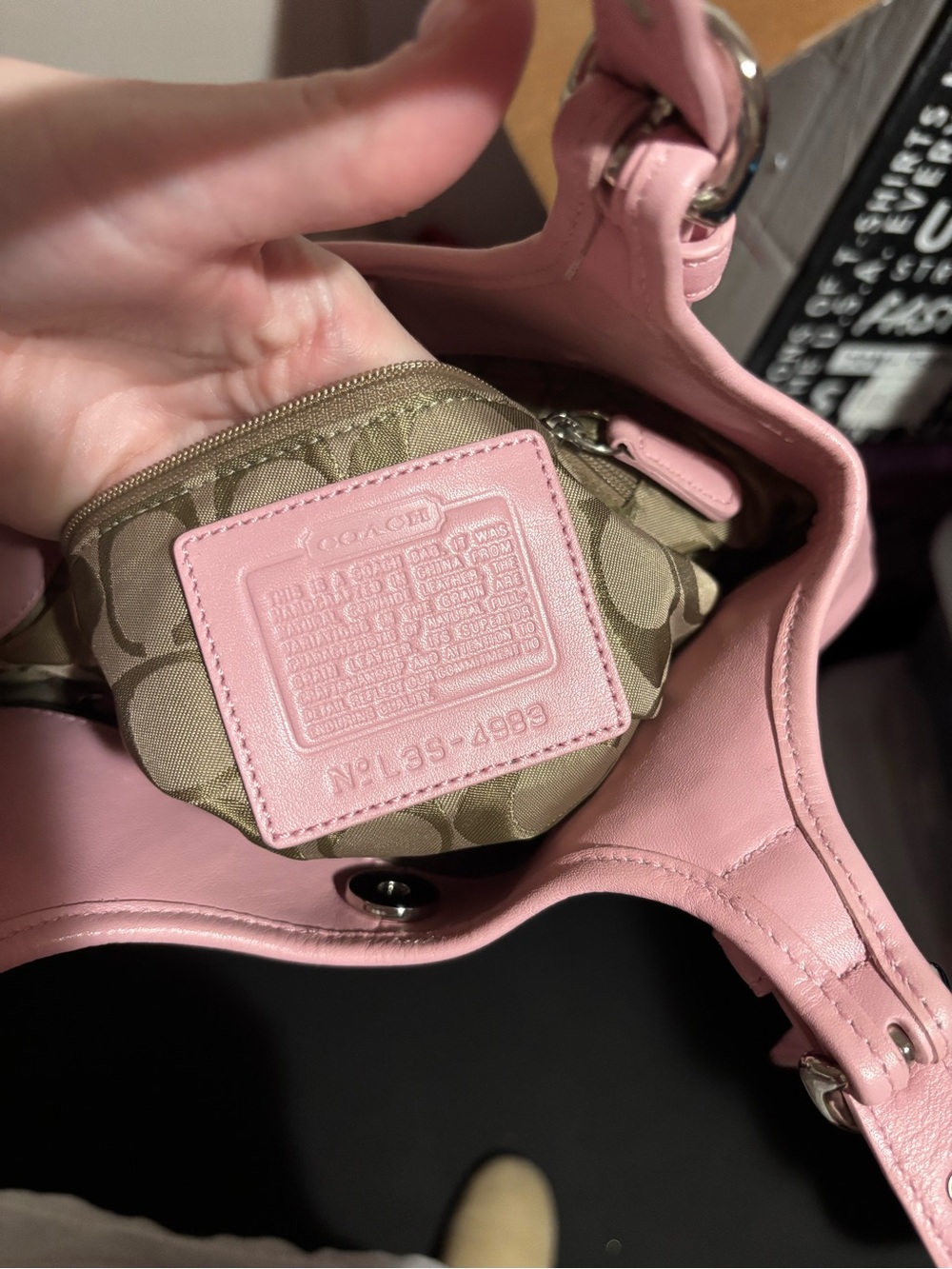 Coach Pink Leather Shoulder Hobo - Picture 4 of 4